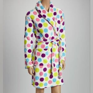 🩵Xhilaration Polka Dot Print Plush Robe Youth XLarge